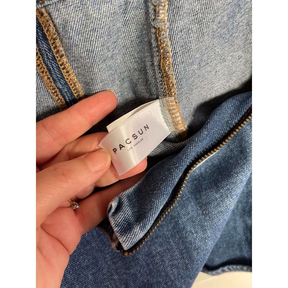 Pacsun Blue Denim Mini Skirt Zipper 23 XS - Picture 5 of 7
